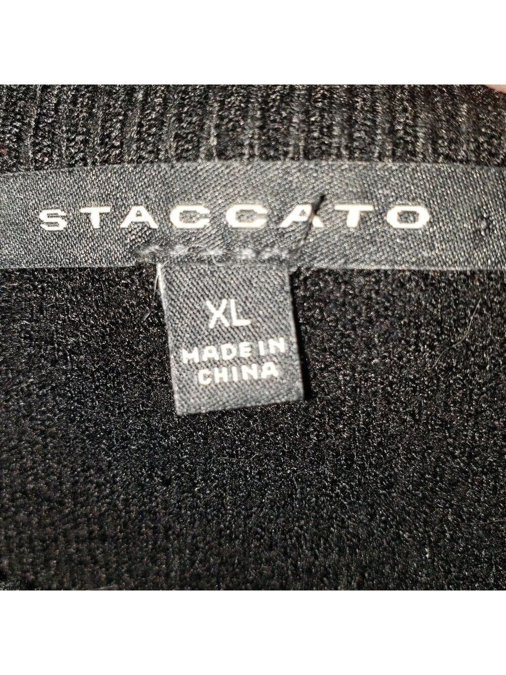 Staccato Black XL Sweater w/Faux Fur Trimmed Sleeves - Picture 5 of 6